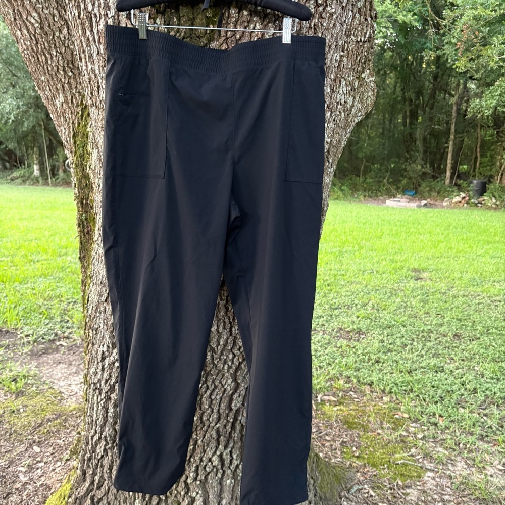 COLUMBIA PFG FISHING PANTS BLACK PLUS XXL DRAWSTRING ELASTIC POCKETS